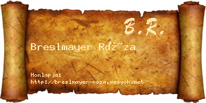 Breslmayer Róza névjegykártya